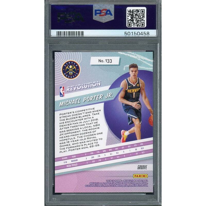 Michael Porter Jr 2018 Panini Revolution Groove Rookie Card RC #133 Graded PSA 8 - 8'6" x 11'6"
