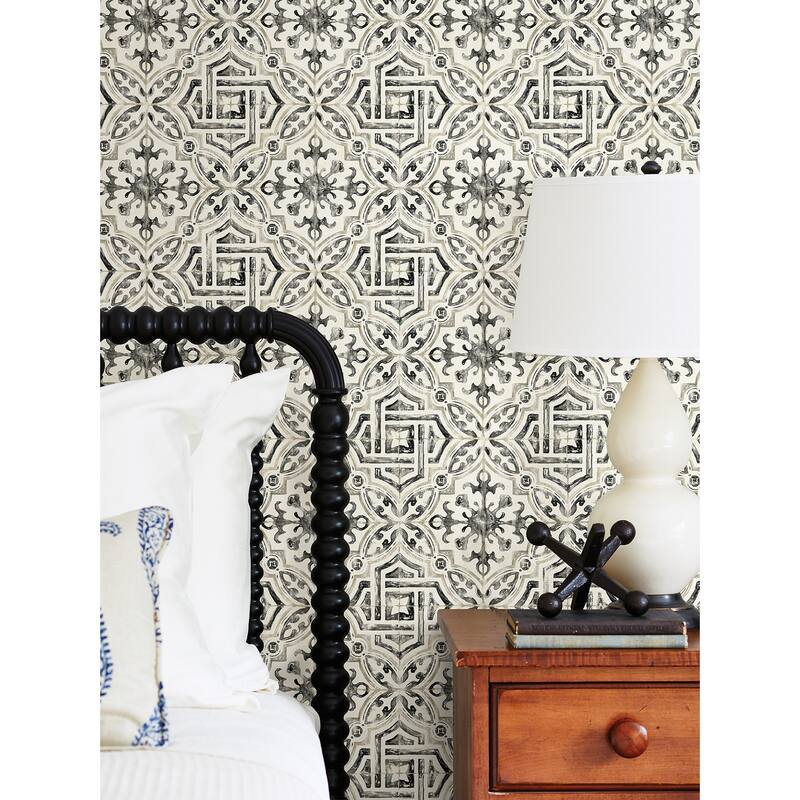 NuWallpaper Black Landondale Peel & Stick Wallpaper