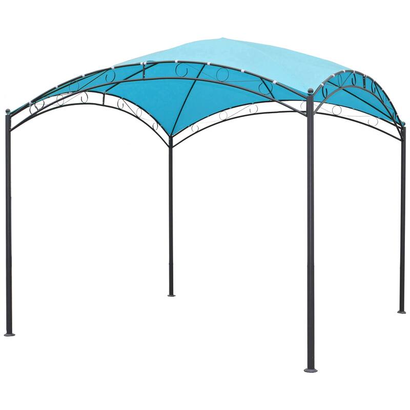 St. Kitts 10-foot Steel/ Polyester Fabric Square Dome-top Gazebo - Aqua Blue
