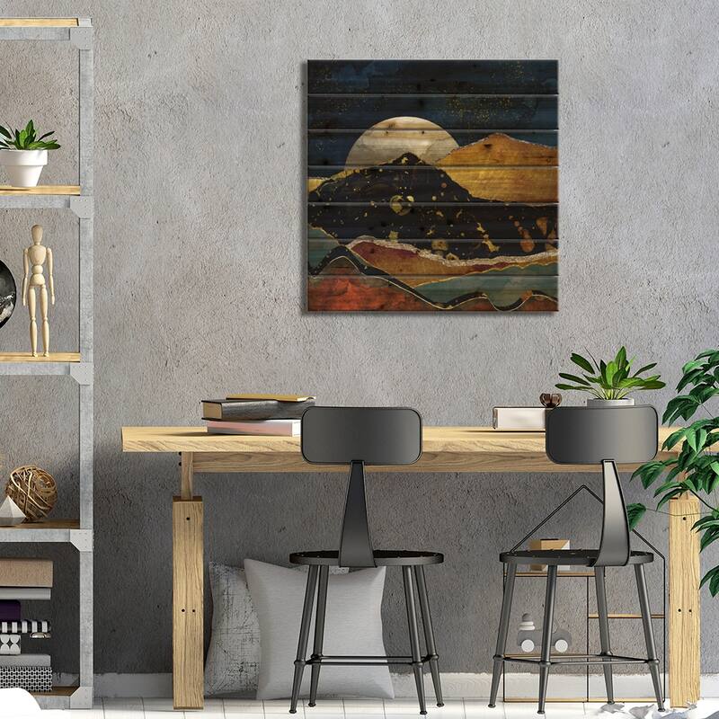 Bronze Night Print On Wood by SpaceFrog Designs - Multi-Color