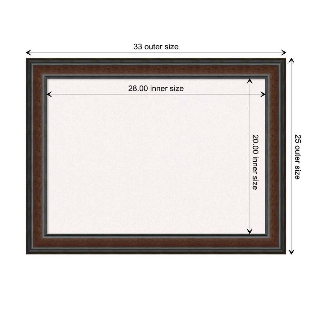 Cyprus Walnut Wood Framed White Bulletin Board, Organization Board, Pin Board