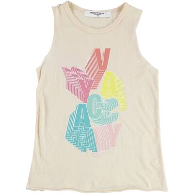 Project Social T Girls Vaycay Graphic Tank Top,, Orange, S