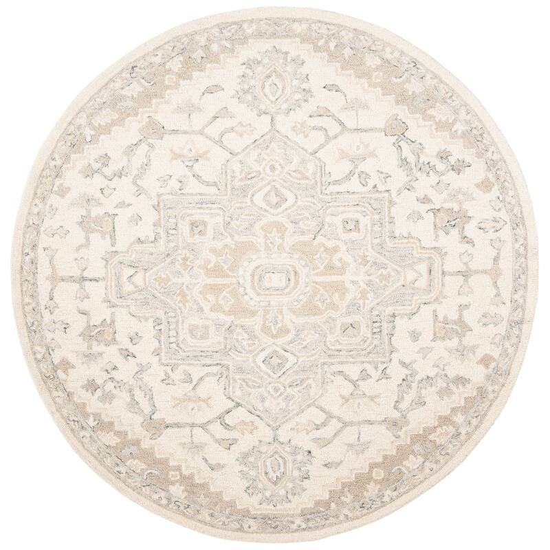 Lauren Ralph Lauren, Handmade Gunnhild Wool Rug - 6' Round - Ivory/Beige