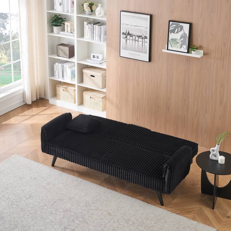 Minimalist Style Straight Line Corduroy Sofa