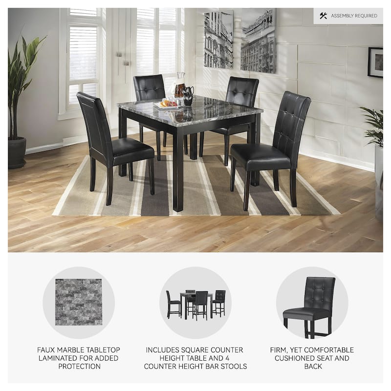 Maysville Square Black/ Grey 5-piece Dining Room Set