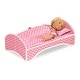 preview thumbnail 8 of 15, Badger Basket 3-in-1 Trolley Doll Carrier with Rocking Bed and Bedding - Pink/Polka Dot