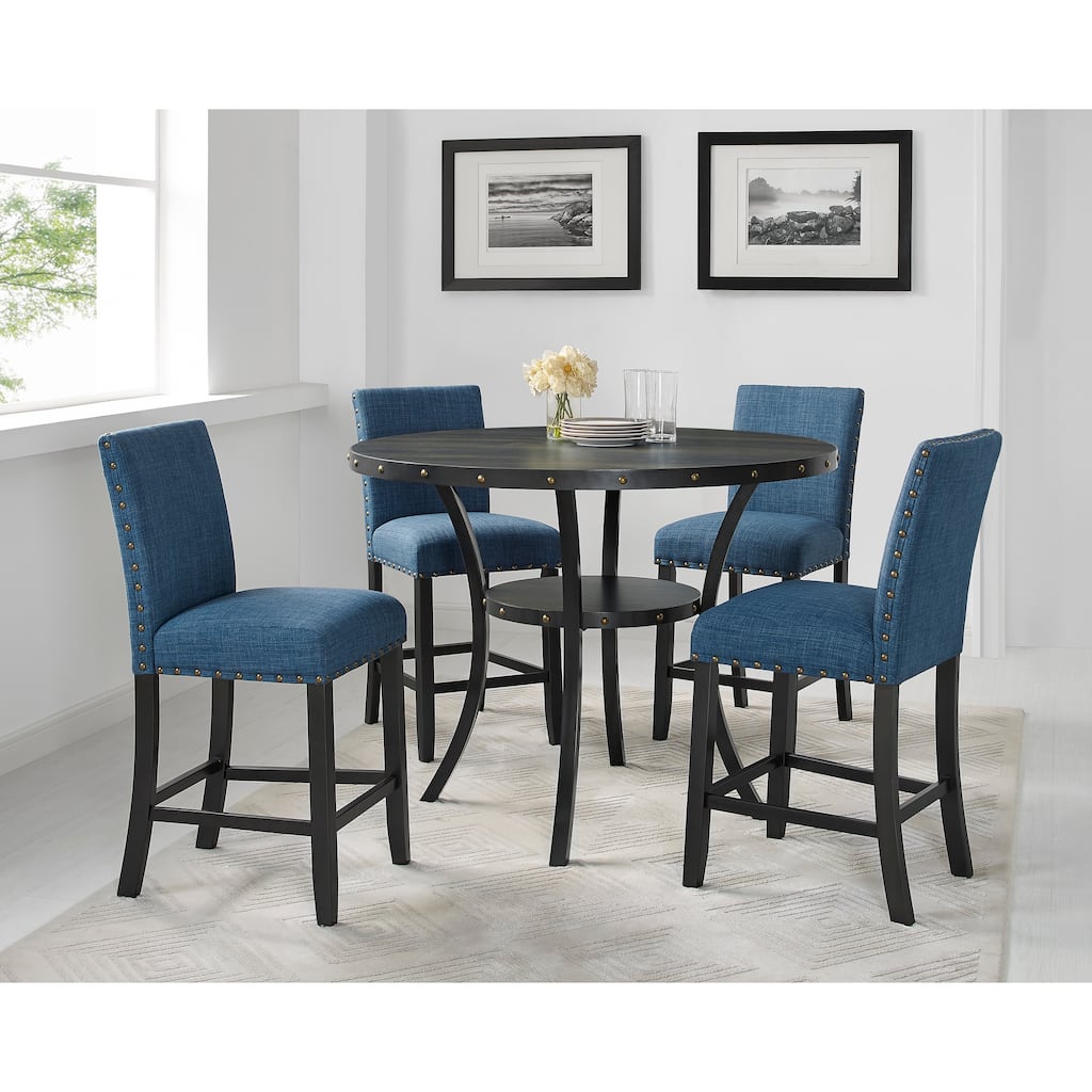 Counter Height Stools With Nailhead Trim, Set Of 2
