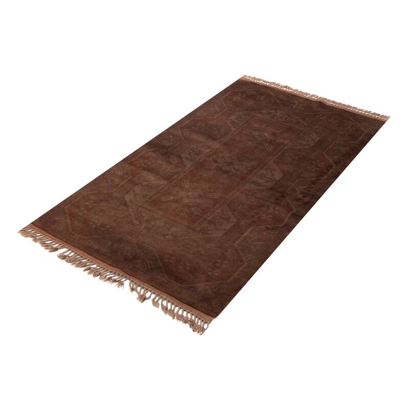 ECARPETGALLERY Hand-knotted Color Transition Taupe Wool Rug - 3'11 x 6'11