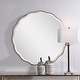 preview thumbnail 5 of 6, Uttermost Aneta 42" Round Scalloped Edge Elegant Large Wall Mirror