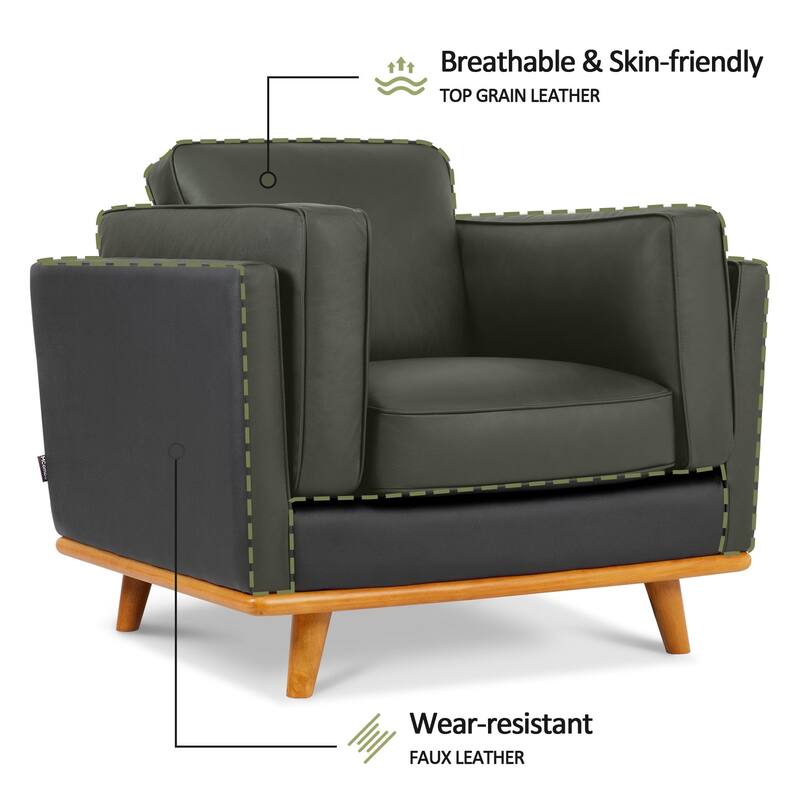 MCombo Napa Leather Couch, Leather Sofa