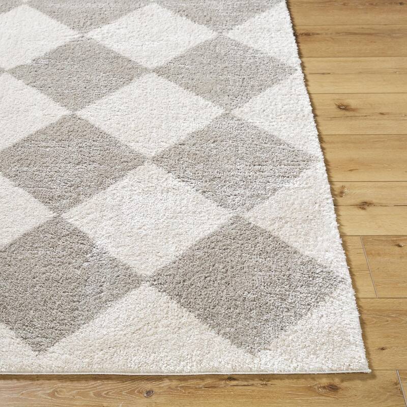 Livabliss Scandinavian Fossay Shag Diamond Washable Area Rug