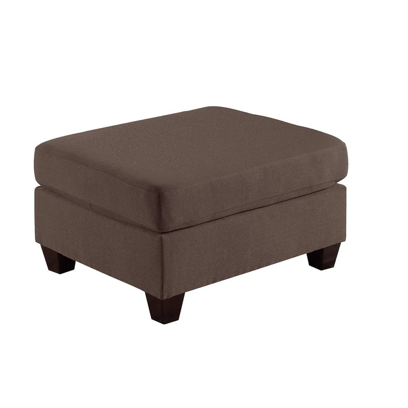 Living Room Furniture Ottoman Black Coffee Linen Like Fabric 1Pc