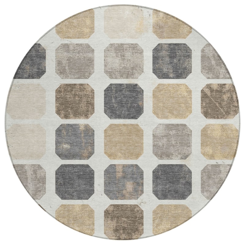 HomeRoots Geometric Transitional Rectangle Outdoor Rug