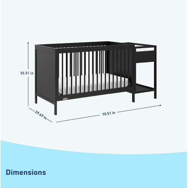 dimension image slide 1 of 4, Graco Fable 4-in-1 Convertible Crib and Changer