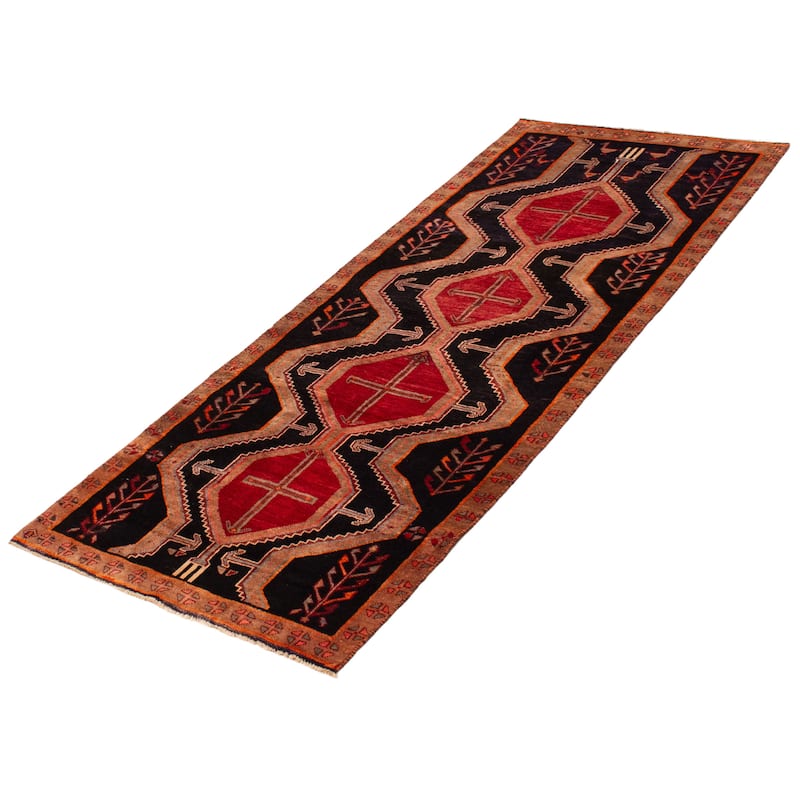 ECARPETGALLERY Hand-knotted Konya Anatolian Black, Red Wool Rug - 3'6 x 9'0