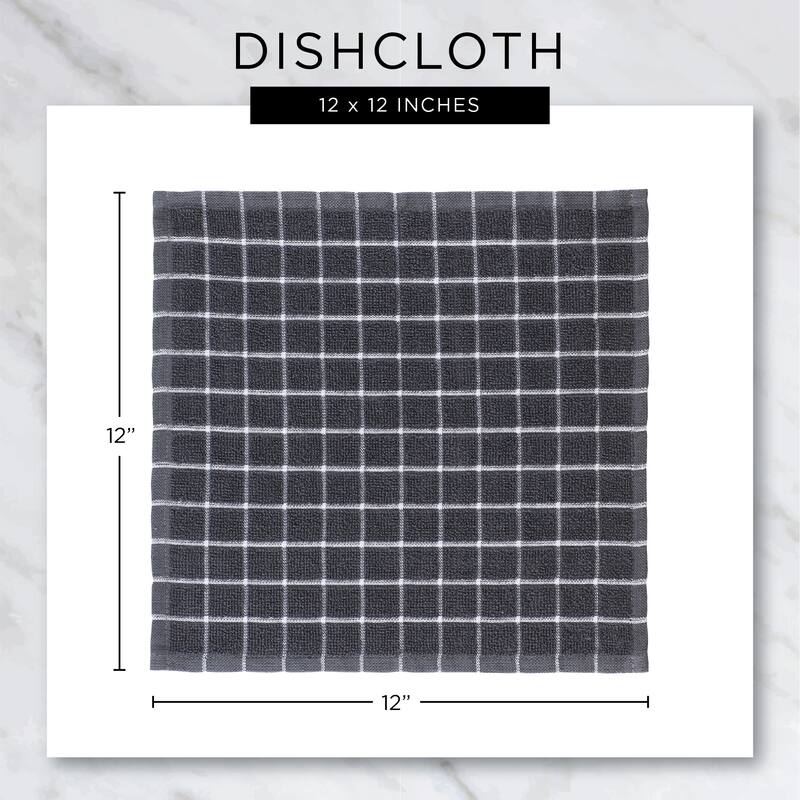 DII Black Buffalo Check Scrubber Dishcloth Set of 6