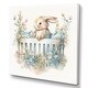 preview thumbnail 2 of 5, Designart 'Baby Bunny In Crib With Flowers II' Animals Canvas Wall Art