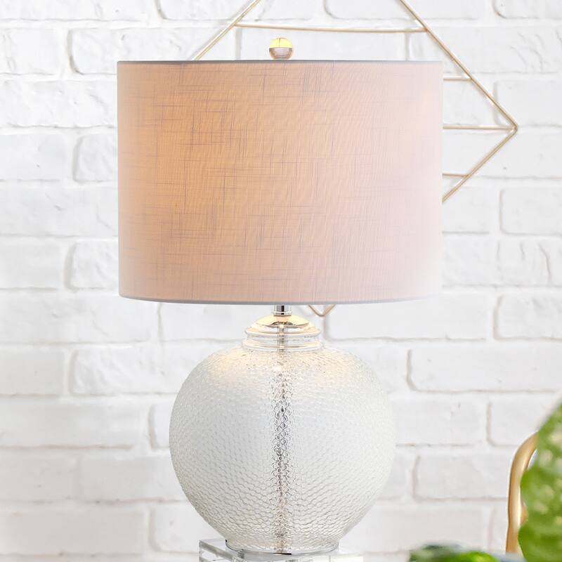 Lillian 24" Glass / Crystal LED Table Lamp, Clear by JONATHAN Y