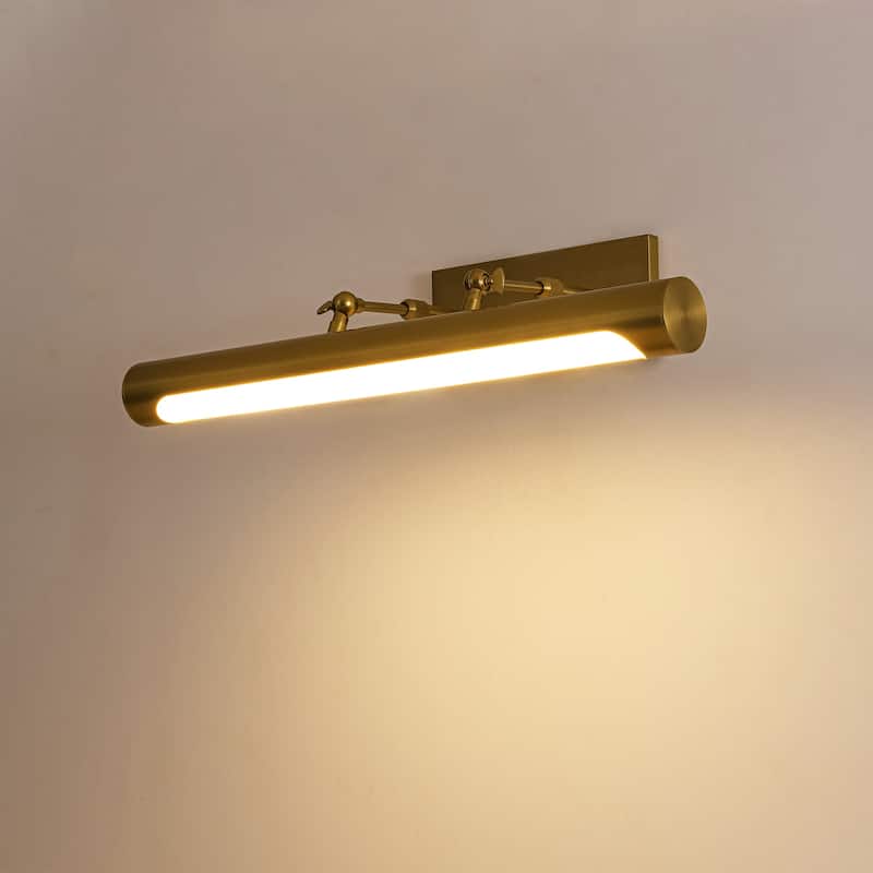 23.6" 1-Light Modern Gold/Black Adjustable Cylinder Wall Mounted LED Picture Light/Vanity Light for Bathroom, Bedroom