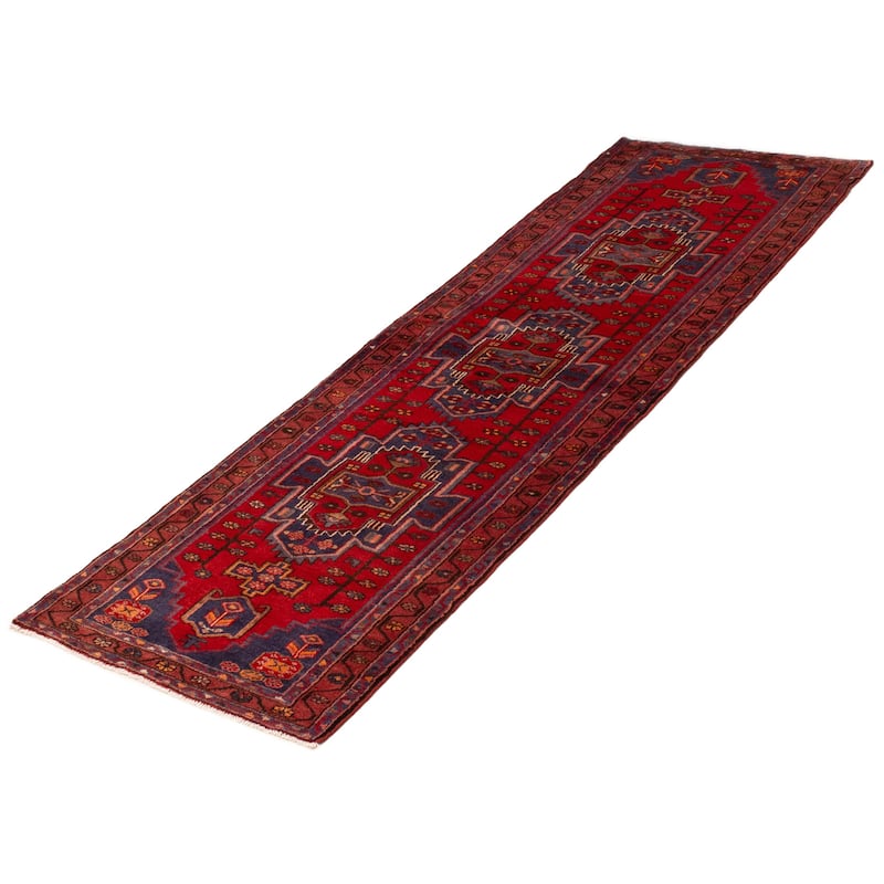 ECARPETGALLERY Hand-knotted Anadol Red Wool Rug - 3'2 x 10'0