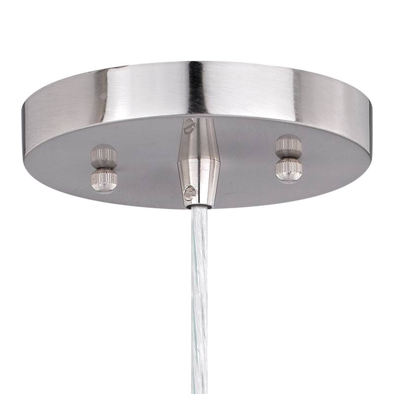 Isley Satin Nickel Mini Pendant Ceiling Light Clear Spun Glass - 5-in W x 7.75-in H x 5-in D