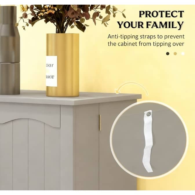 Rossetta 5-Tier Anti-Tipping Design Paint-Finished Pantry Cabinet with Spice Racks and Adjustable Shelves