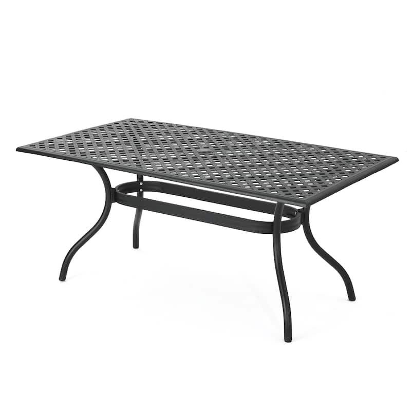 Cayman Black Sand Cast Aluminum Dining Table by Christopher Knight Home