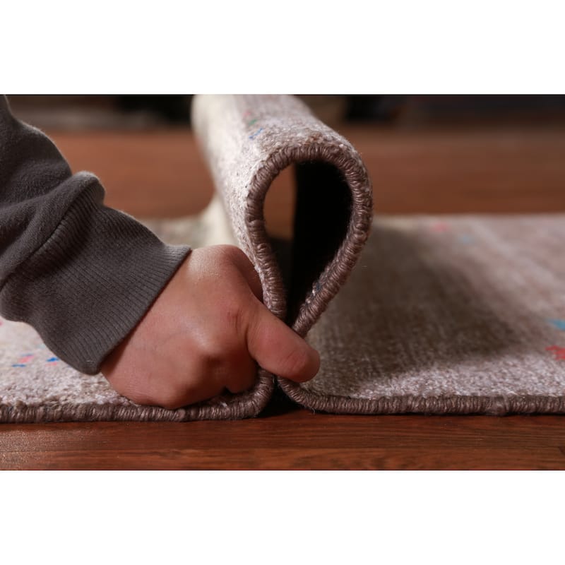Hand Knotted Oriental 100% Wool Carpet Tribal Animal Pictorial Brown Gabbeh Runner Rug - 11' 9'' X 2' 7''
