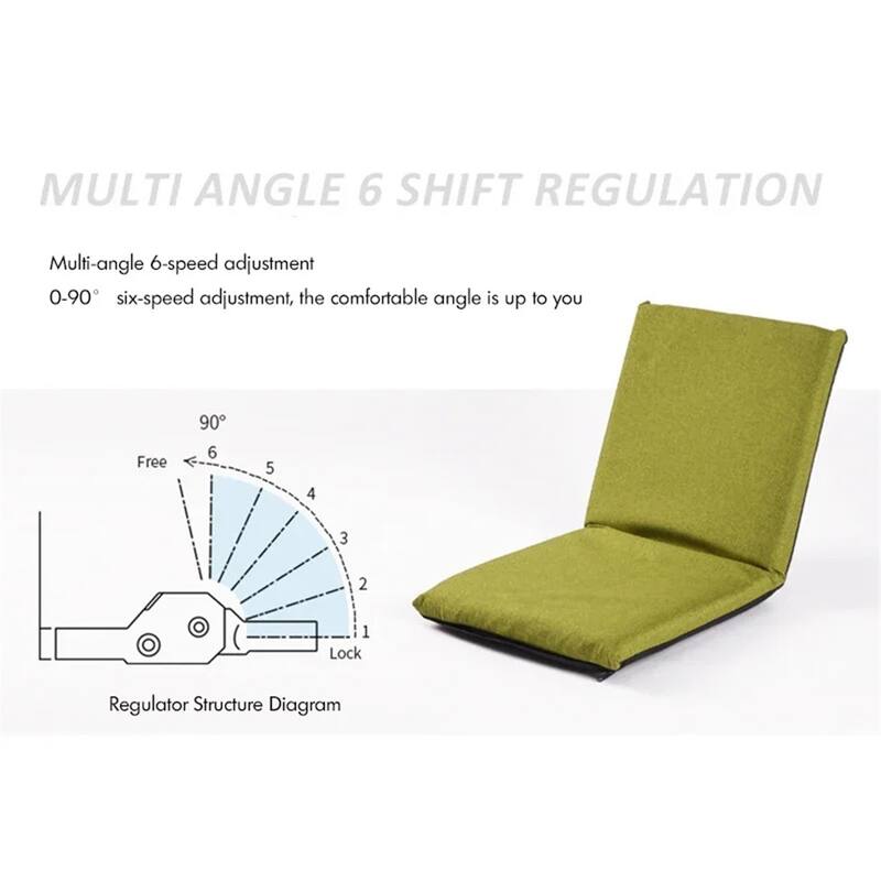 Adjustable Floor Chair, 6-Position Folding Padded Gaming Sofa Chair, Cushioned Back Support, Lazy Sofa for Reading - blue