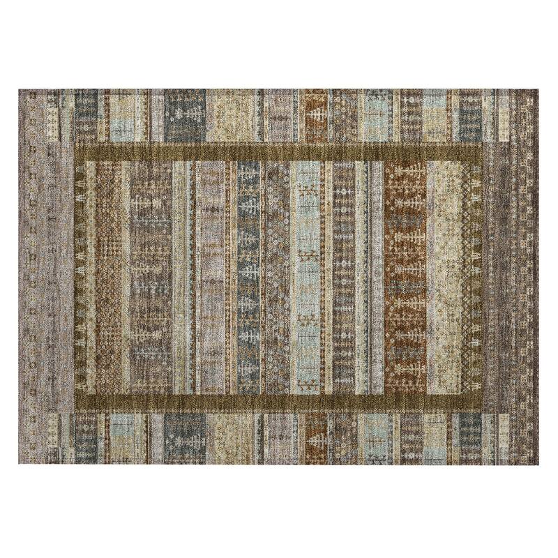 Machine Washable Indoor/Outdoor Global Kilim Chantille Rug
