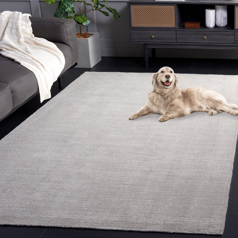 SAFAVIEH Mirage Mihaila Contemporary Viscose Rug - 6' Round - Grey