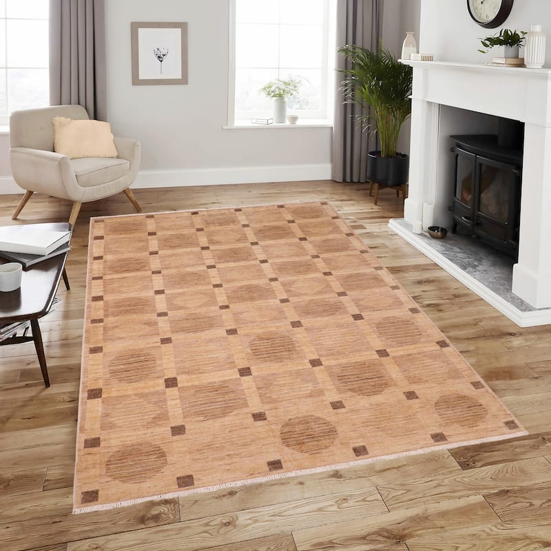 Earth Tone Desert Pillar Gabbeh Hand Knotted Area Rug