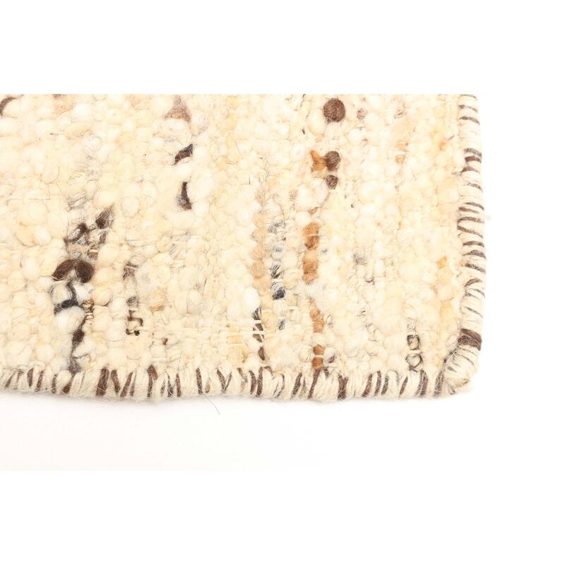 ECARPETGALLERY Braid weave Sienna Beige Wool Rug - 5'4 x 7'7