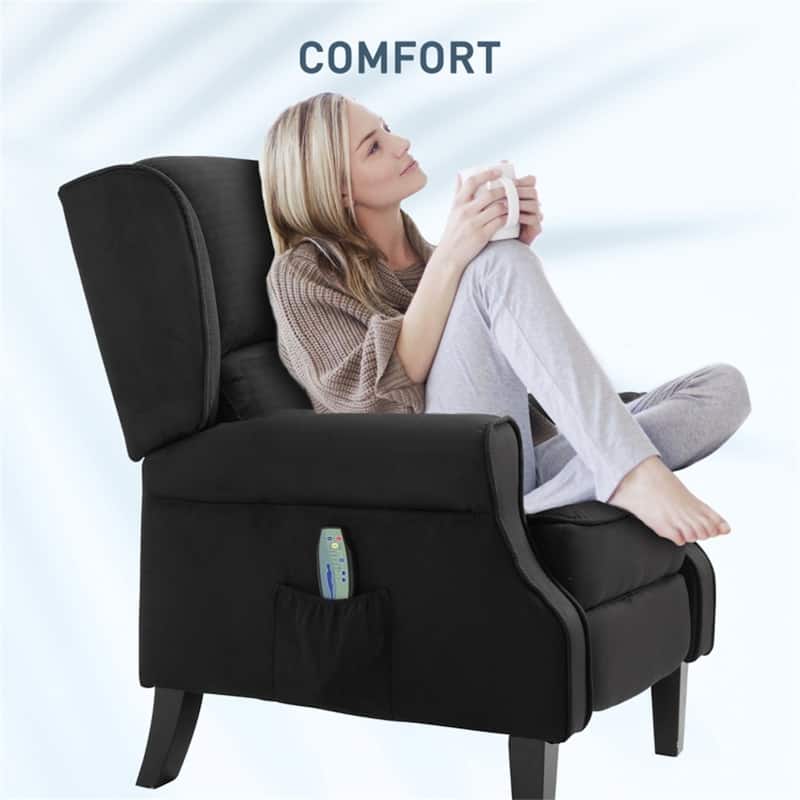 Electric Massage Recliner Chair with Lumbar Heat, Vibrating Back & Footrest