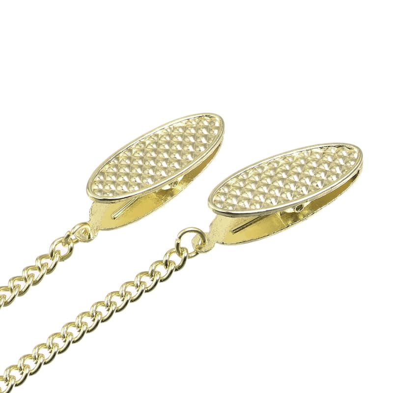 19"x0.16"(LxD) Napkin Chain Bib Holder Chain Sun Hat Strap Cord Lanyard, Gold - 19"x0.16"