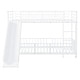 preview thumbnail 16 of 30, Kids Metal Bunk Bed with Slide and Guardrails
