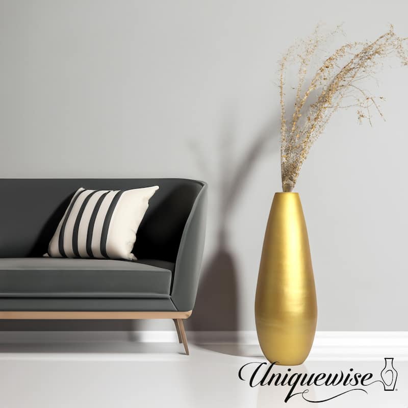 31.5" Spun Bamboo Tall Floor Vase - Sleek Matte Finish, Elegant Home Decoration, Modern Accent Piece, Living Room Decor