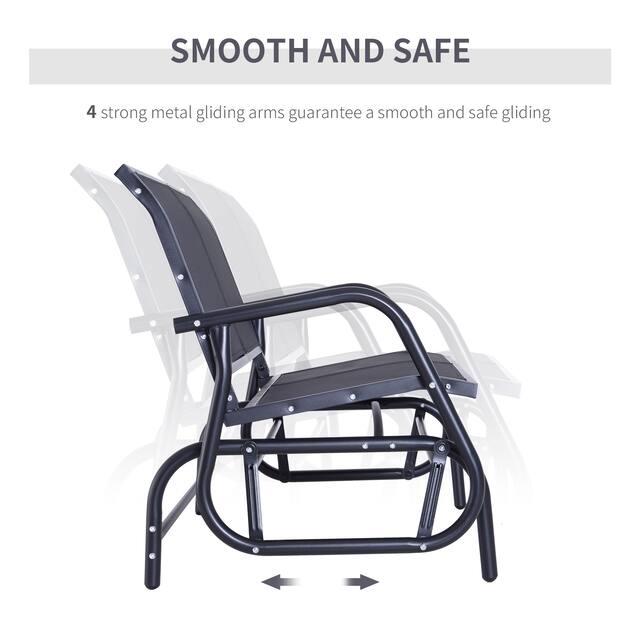 Outsunny 2-person Black Outdoor Double Rocker Glider Bench - On Sale - Overstock - 18013217