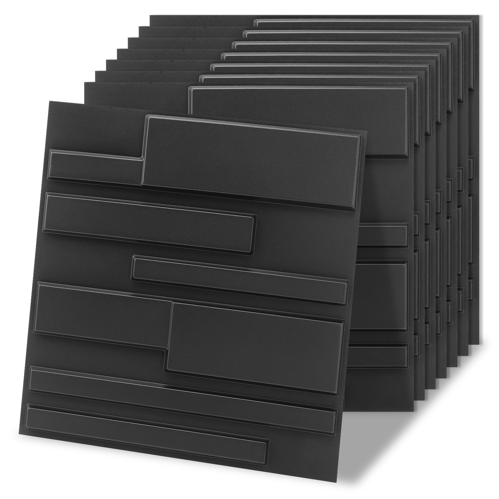 Art3d PVC Ceiling & Wall Decorative Panels Black/White for Living Room, 11.8" x 11.8"