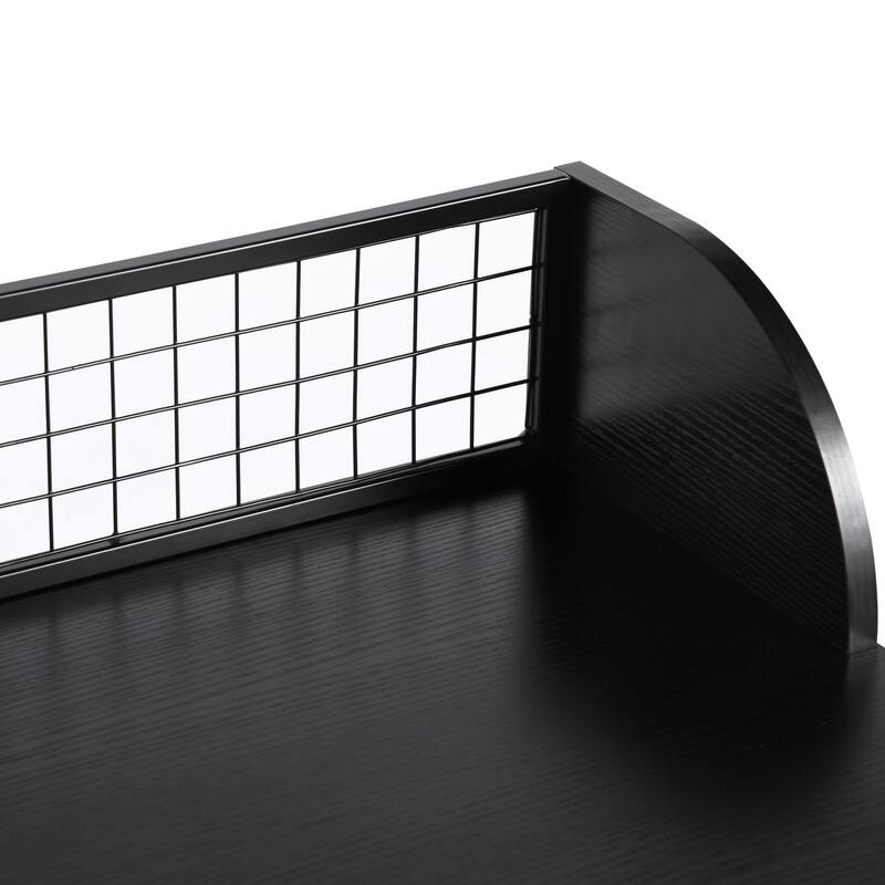 Homy Casa Modern Black Computer Desk, Metal Legs Office Writing Table