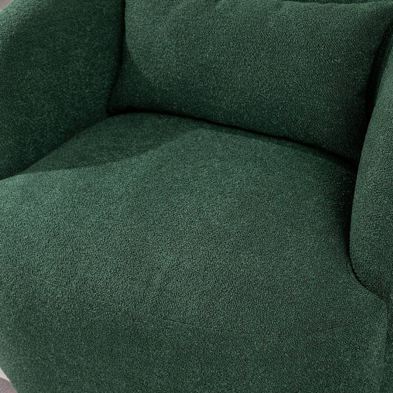 KINWELL 34" Wide Boucle Fabric Upholstered Swivel Armchair (Set of 2)