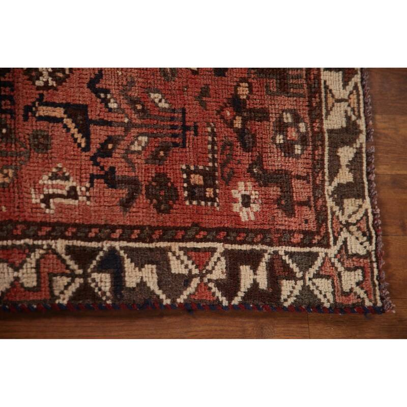 Tribal Qashqai Persian Vintage Rug Hand-knotted Wool Carpet - 2'11"x 4'7"