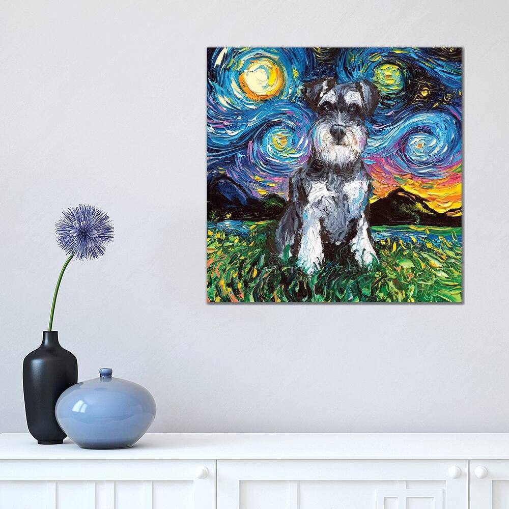 iCanvas "Schnauzer Night" by Aja Trier Canvas Print