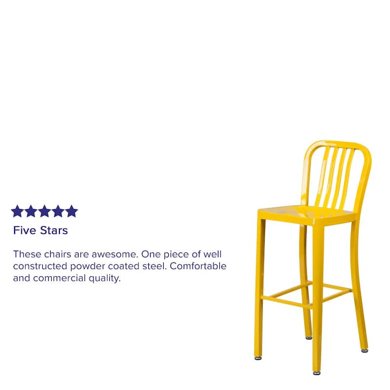 Indoor/Outdoor Commercial Grade Metal Modern Barstools (Set of 2)