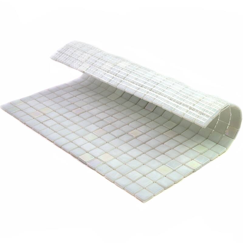 Apollo tile 12" x 12" Mingles Glossy Pearl White Glass Tile (18.69 sq ft/case) - 20 Pack