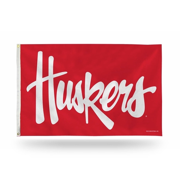 3' x 5' Red and White College Nebraska Cornhuskers Rectangular Banner Flag - N/A