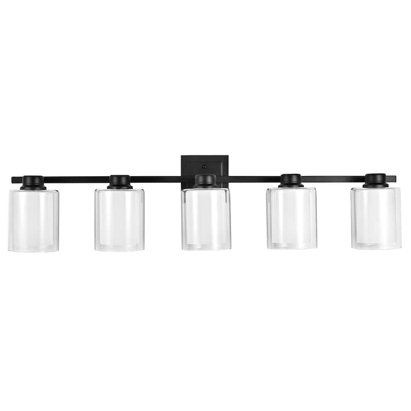 5 Light Oslo Vanity Light Fixture Matte Black - Matte Black