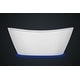 preview thumbnail 3 of 3, 59" x 30" Freestanding Hourglass Soaking Acrylic Lights Bathtub in White with Brushed Nickel Overflow and Drain