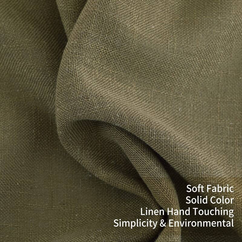 Linen Blend Living Room Curtains Faux Linen Textured Window Curtains for Bedroom Semi-Sheer Yellow Curtain Panles