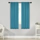 preview thumbnail 165 of 198, Superior Solid Machine Washable Room Darkening Curtains with Back Tabs, Set of 2 26" x 63" - Aqua
